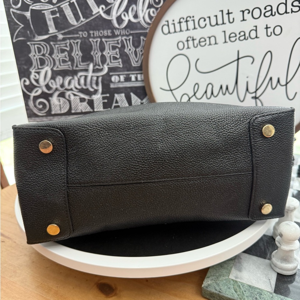 NWT Michael Kors Studio Mercer Studded Black Coated Twill / Leather Tote - Picture 3 of 5